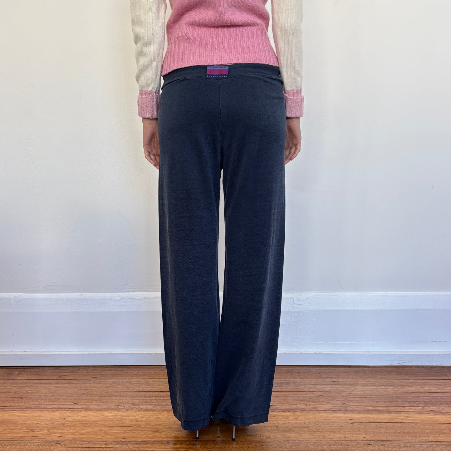 Low rise navy pants - S