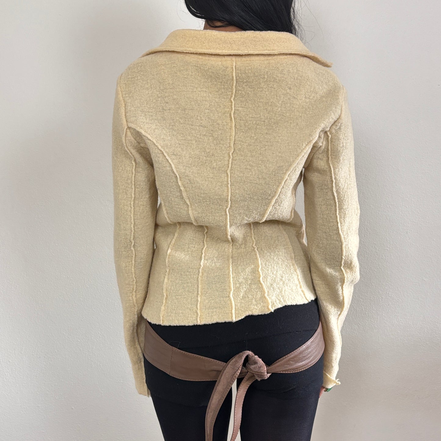 Cream wool blazer - M