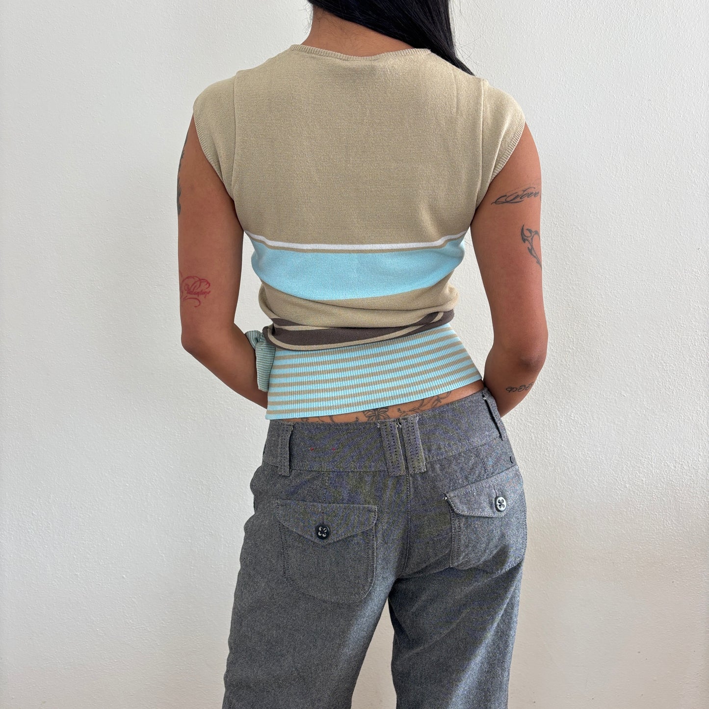 Striped knit top - S