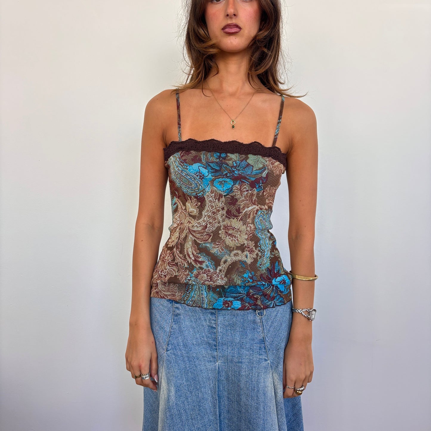 Italian paisley mesh cami - XS/S
