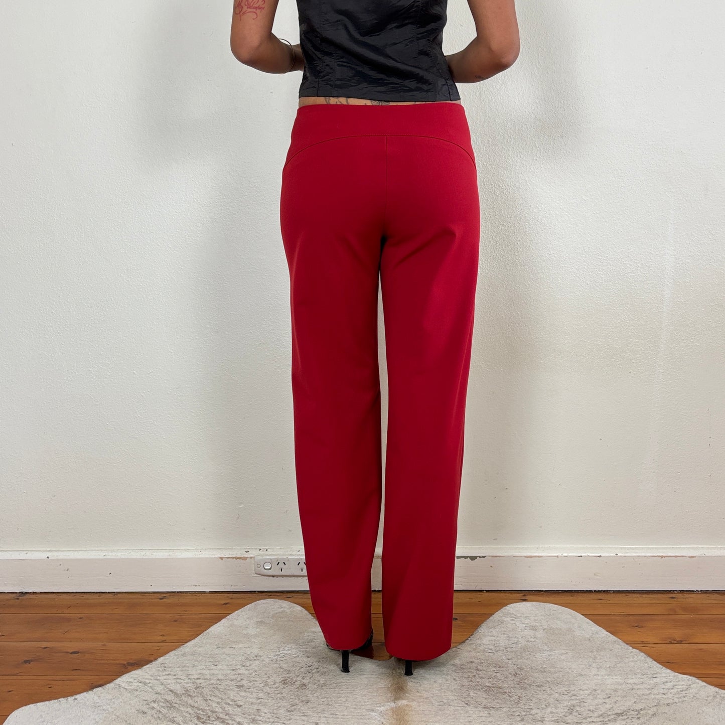 Red low rise pants - XS