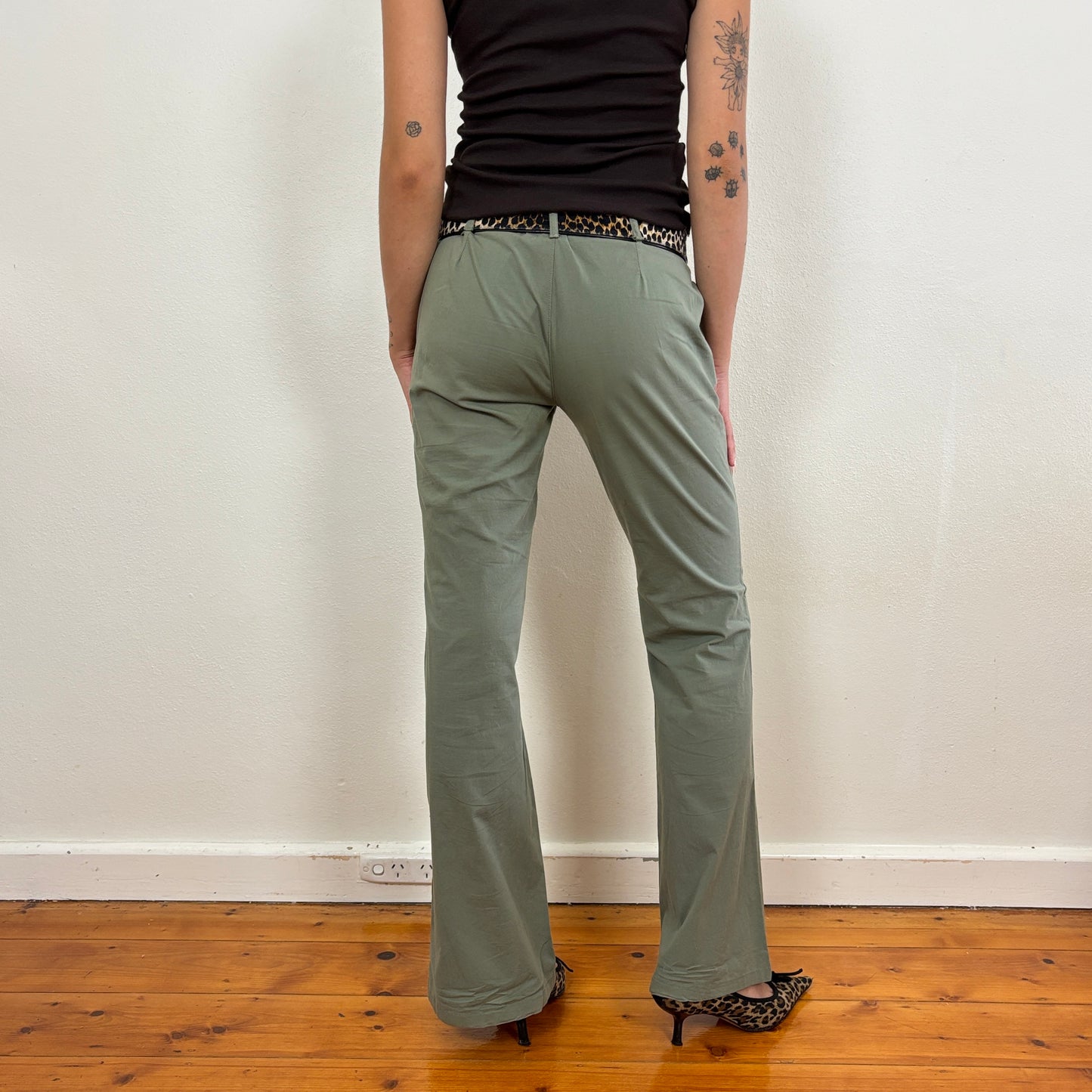 Khaki lowrise pants - XS/S