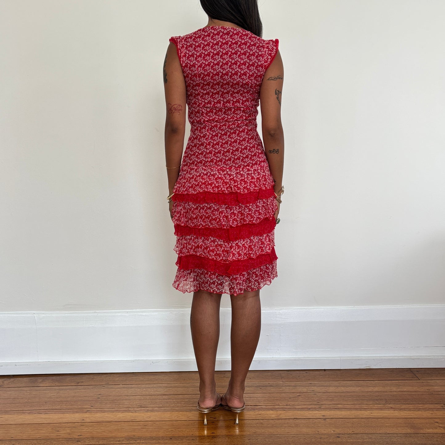 Italian silk floral dress - XS/S