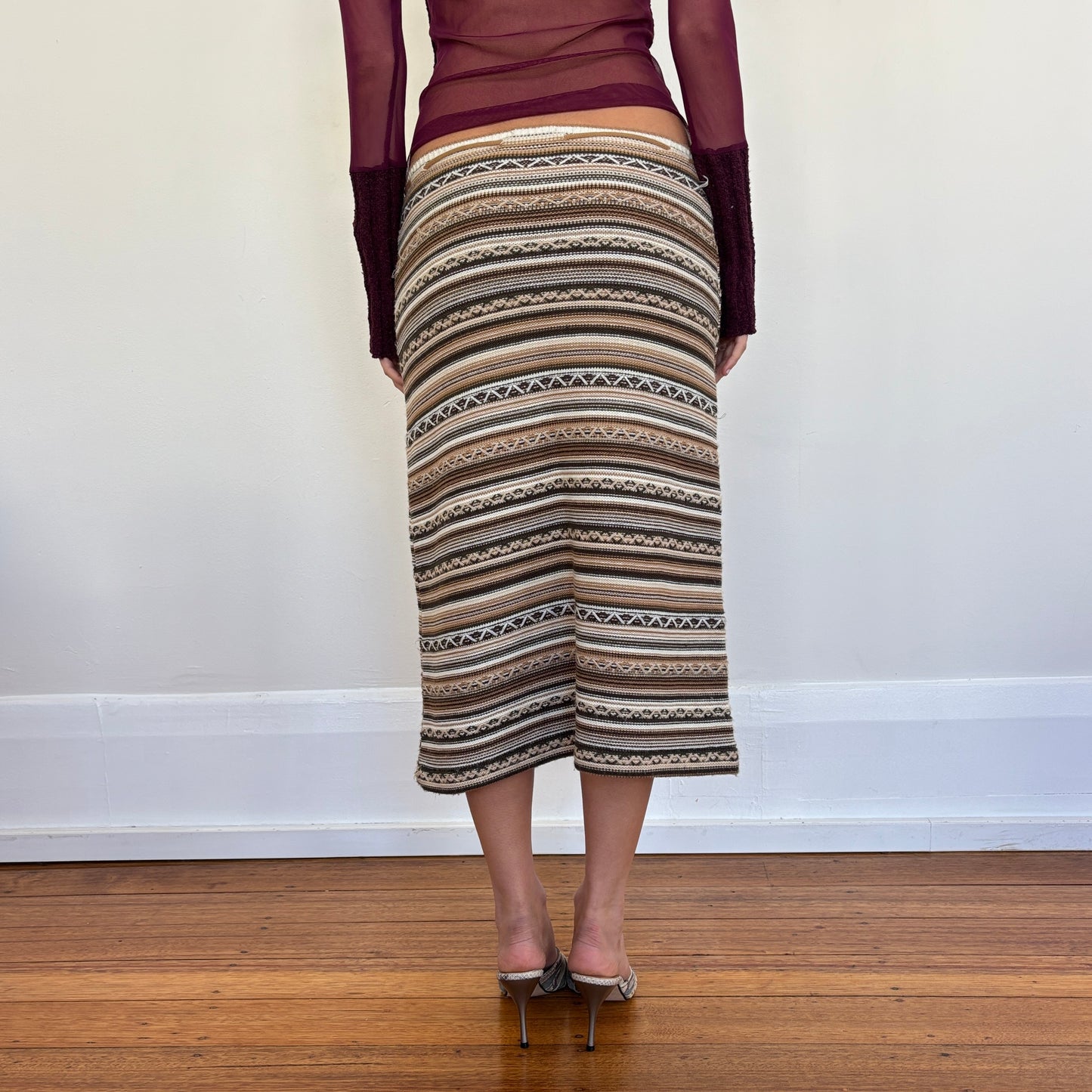 Italian striped knit skirt - S