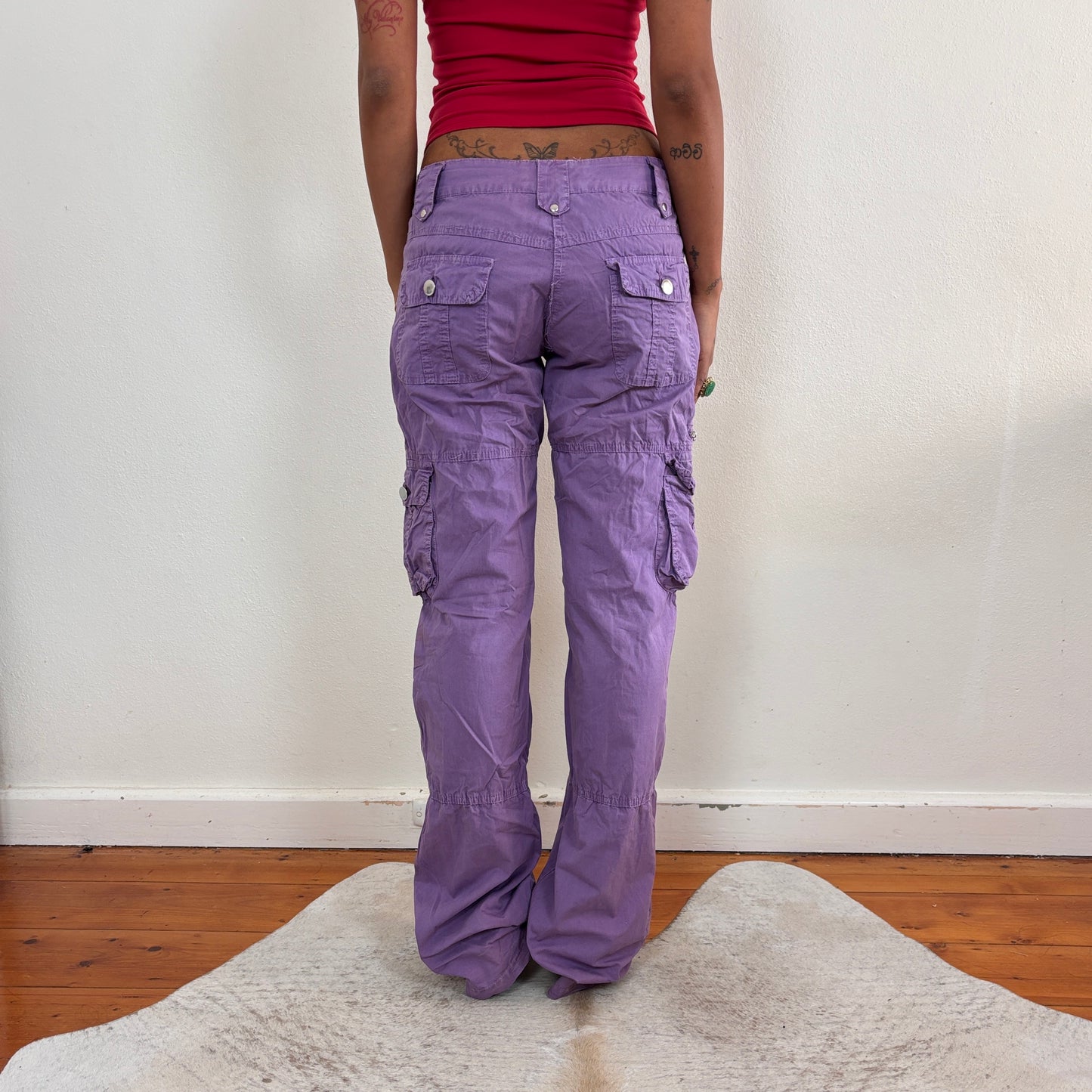 Lowrise purple cargo pants - XS/S