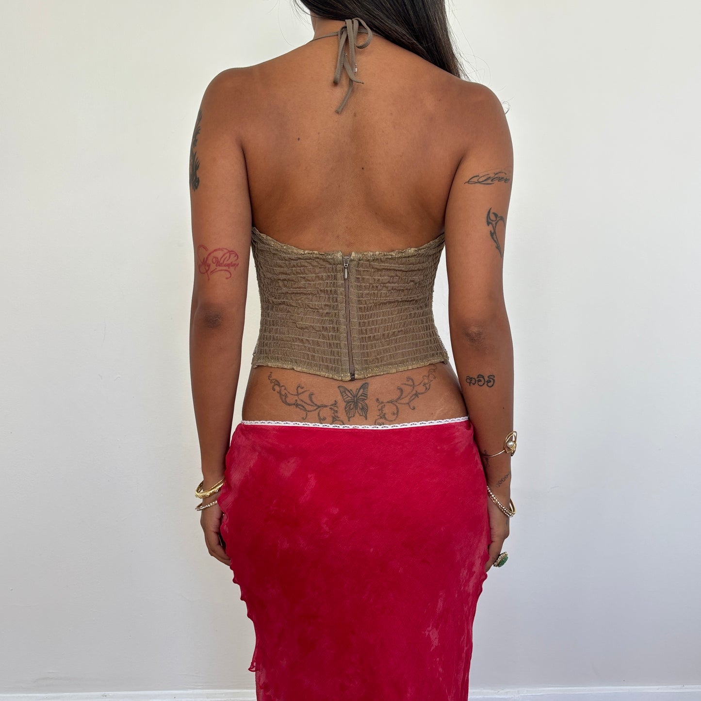 Sheer beaded halter - S/M