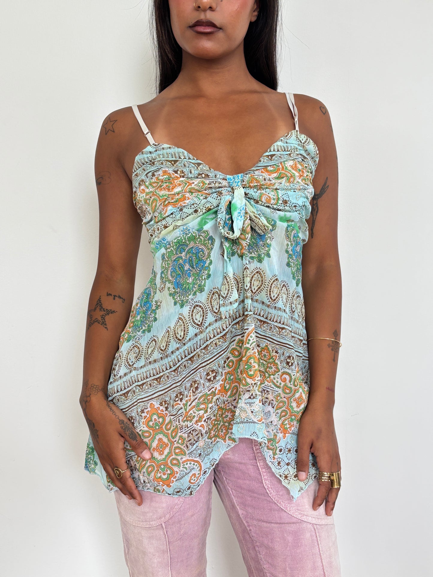 Italian sparkly mesh cami - M