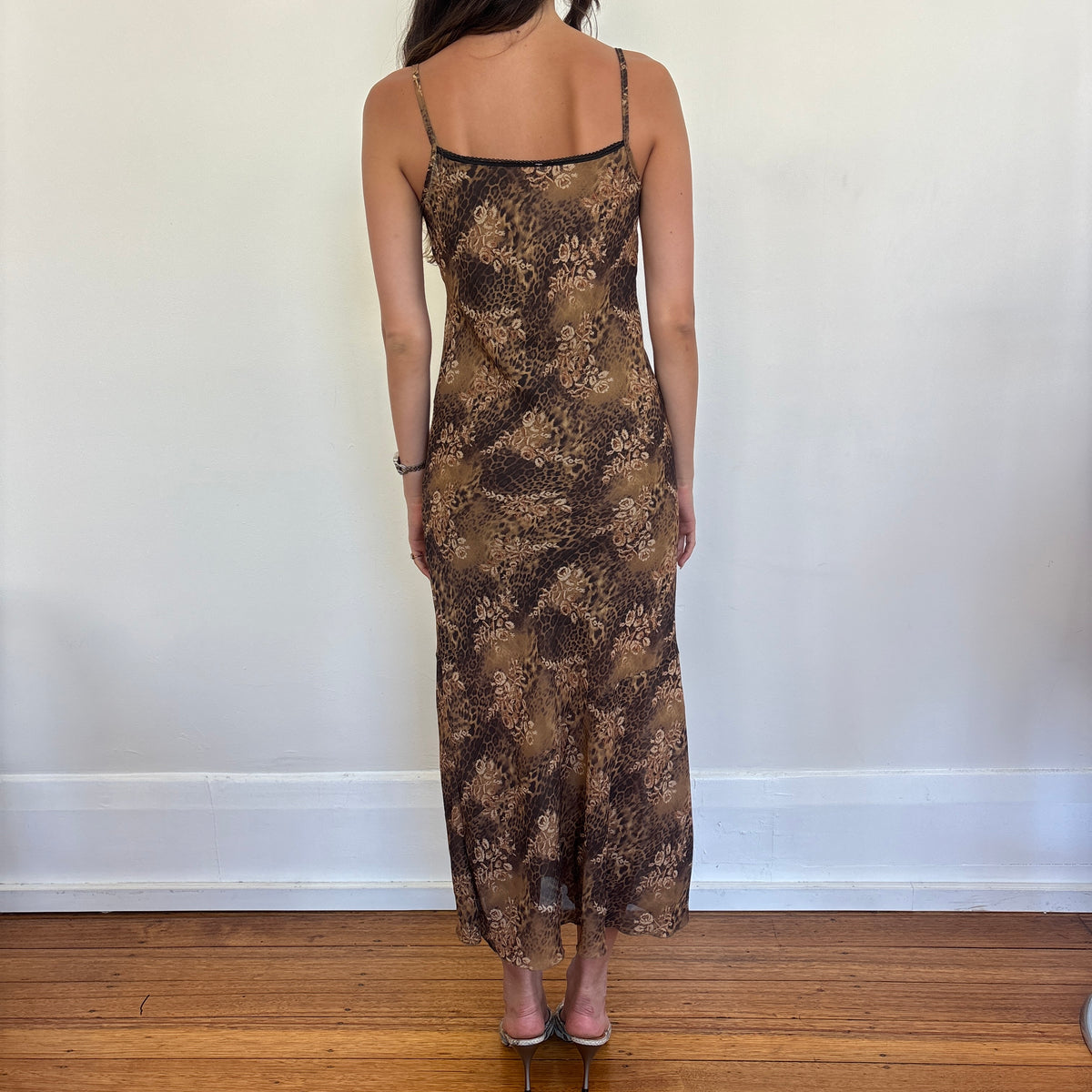 Italian leopard maxi dress - M