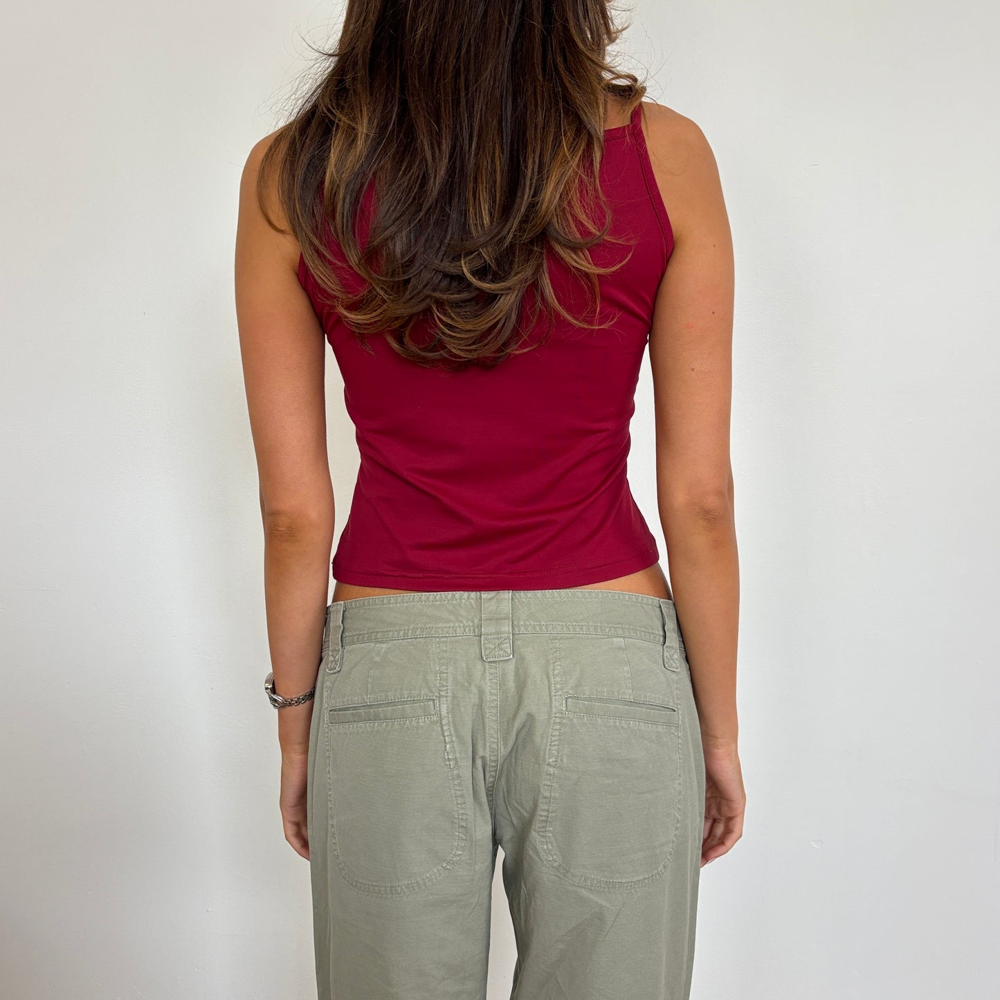 Burgundy slinky top - XS/S