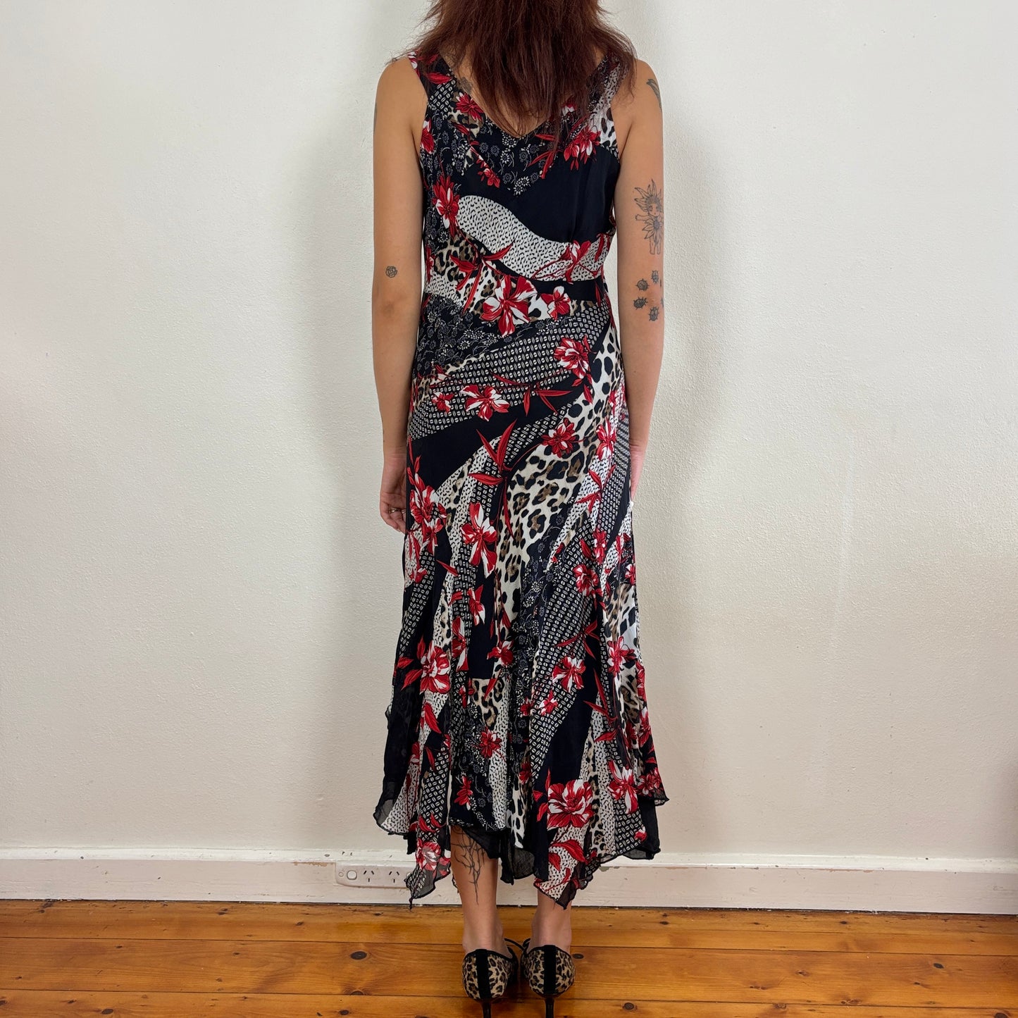 Italian graphic animal print maxi dress - M