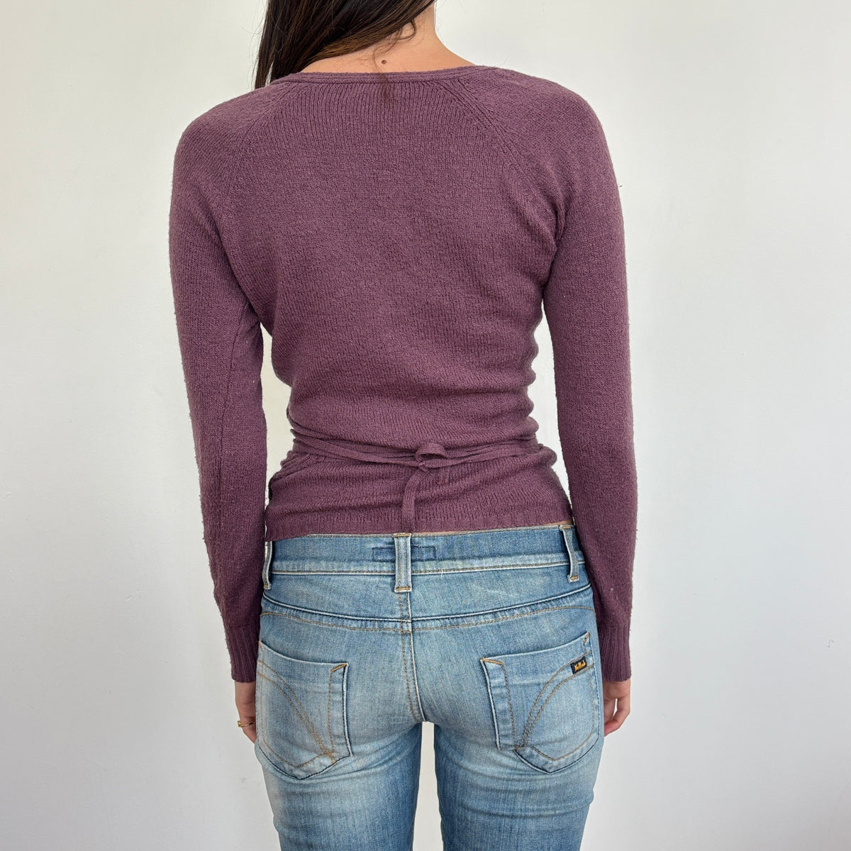 Italian soft purple wrap knit - S