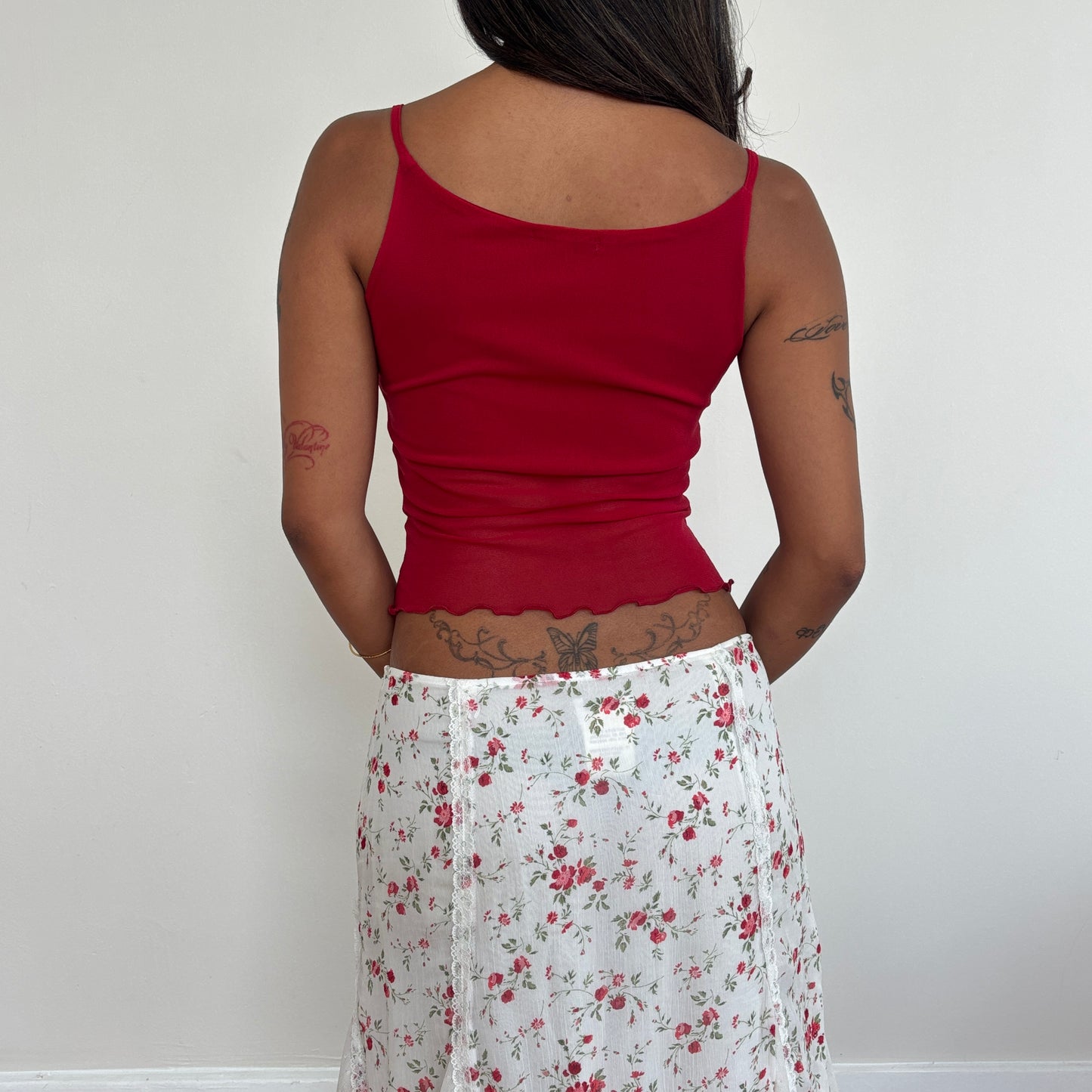 Italian red mesh top - XS