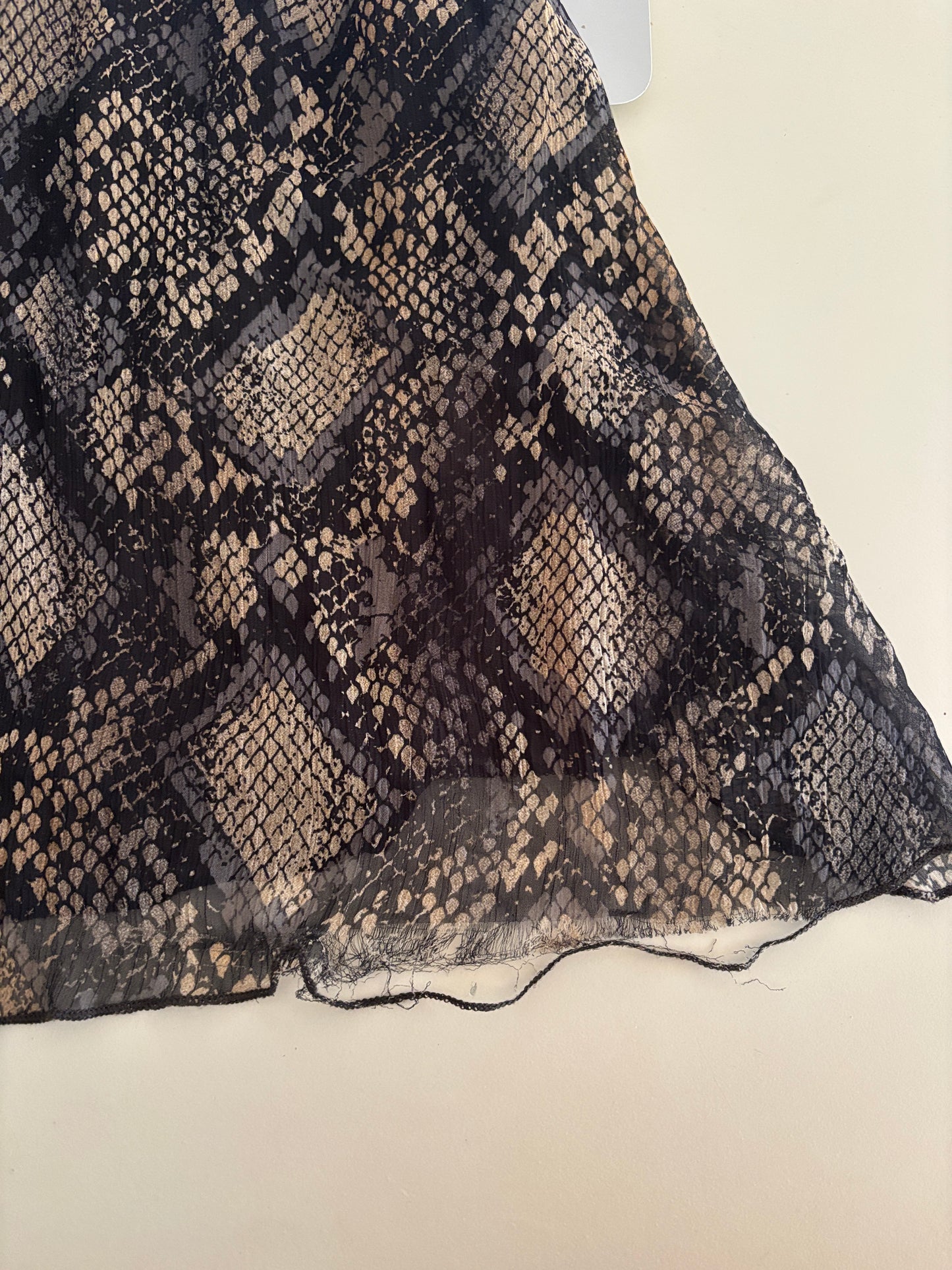 Italian snake print midi skirt - XS