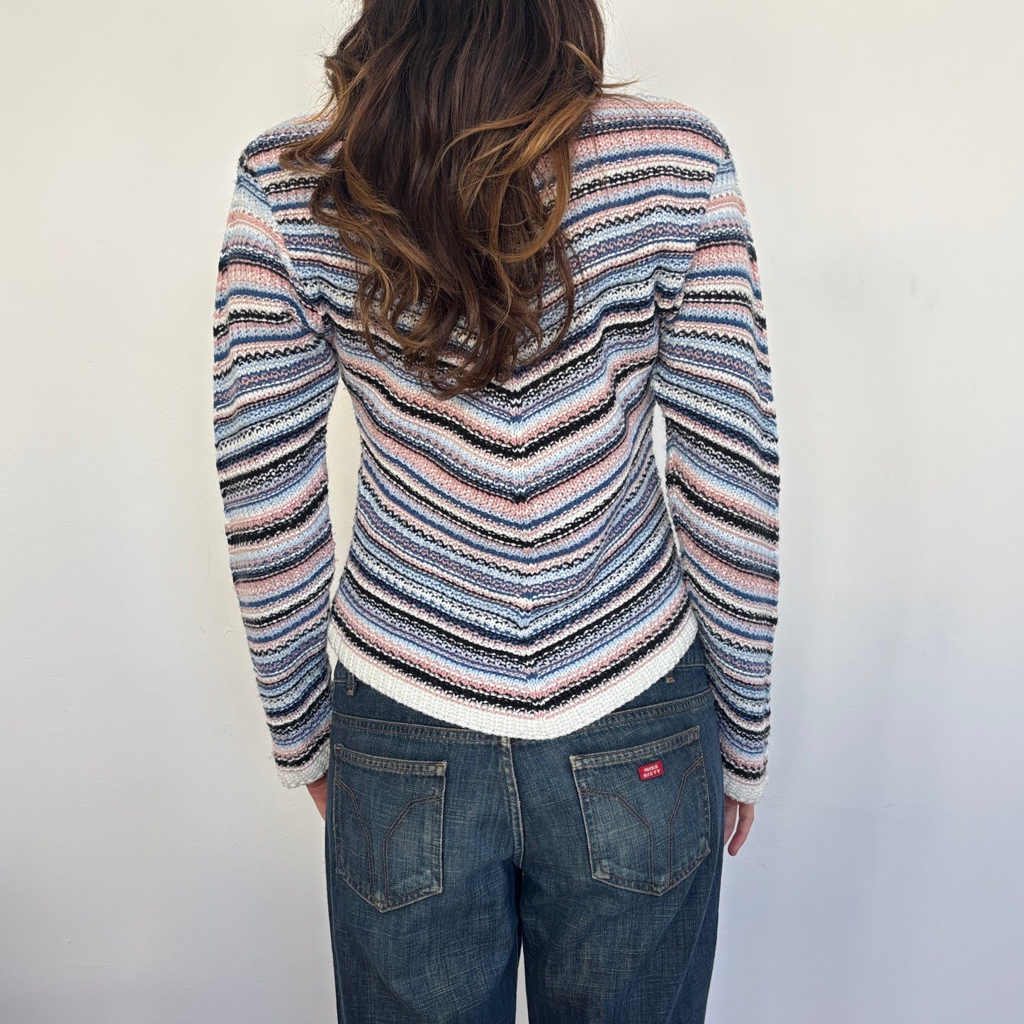 Italian striped knit jumper - M