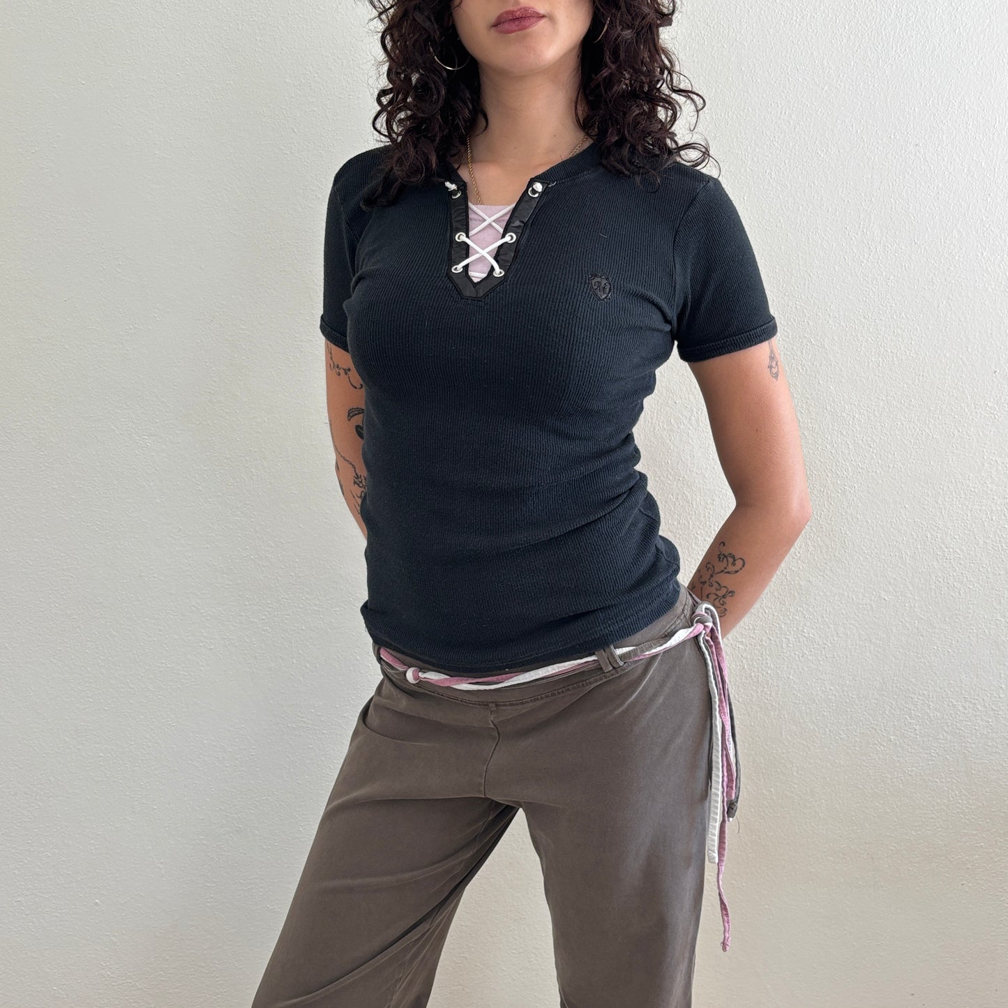Sporty ribbed tee - S