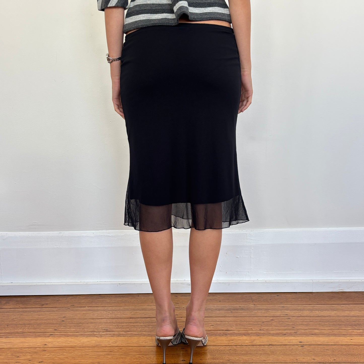 Black mesh midi skirt - XS/S