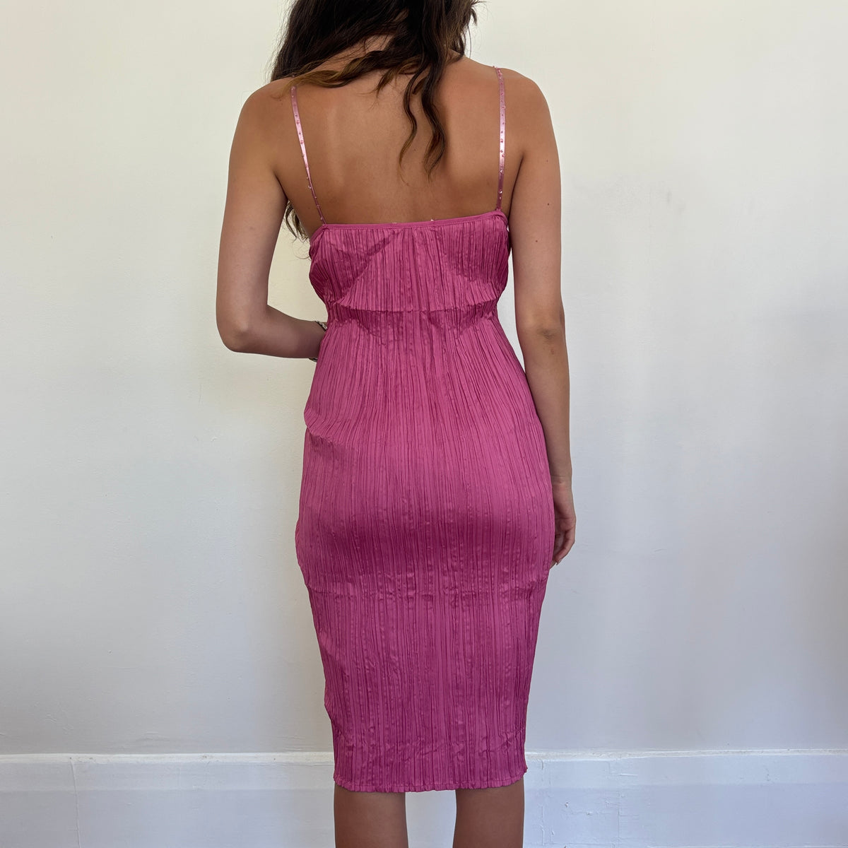 Italian pink midi dress - M/L