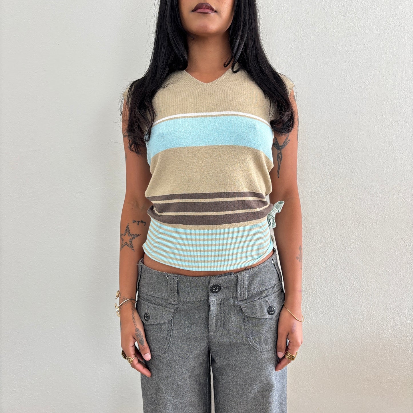 Striped knit top - S
