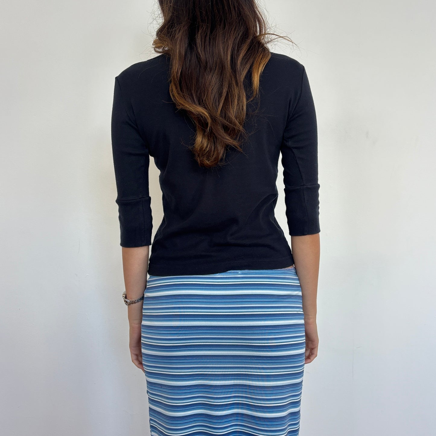 Black 3/4 sleeve top - M