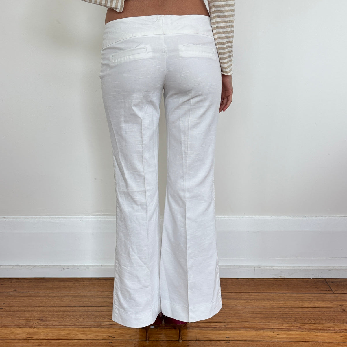 White lowrise pants - S