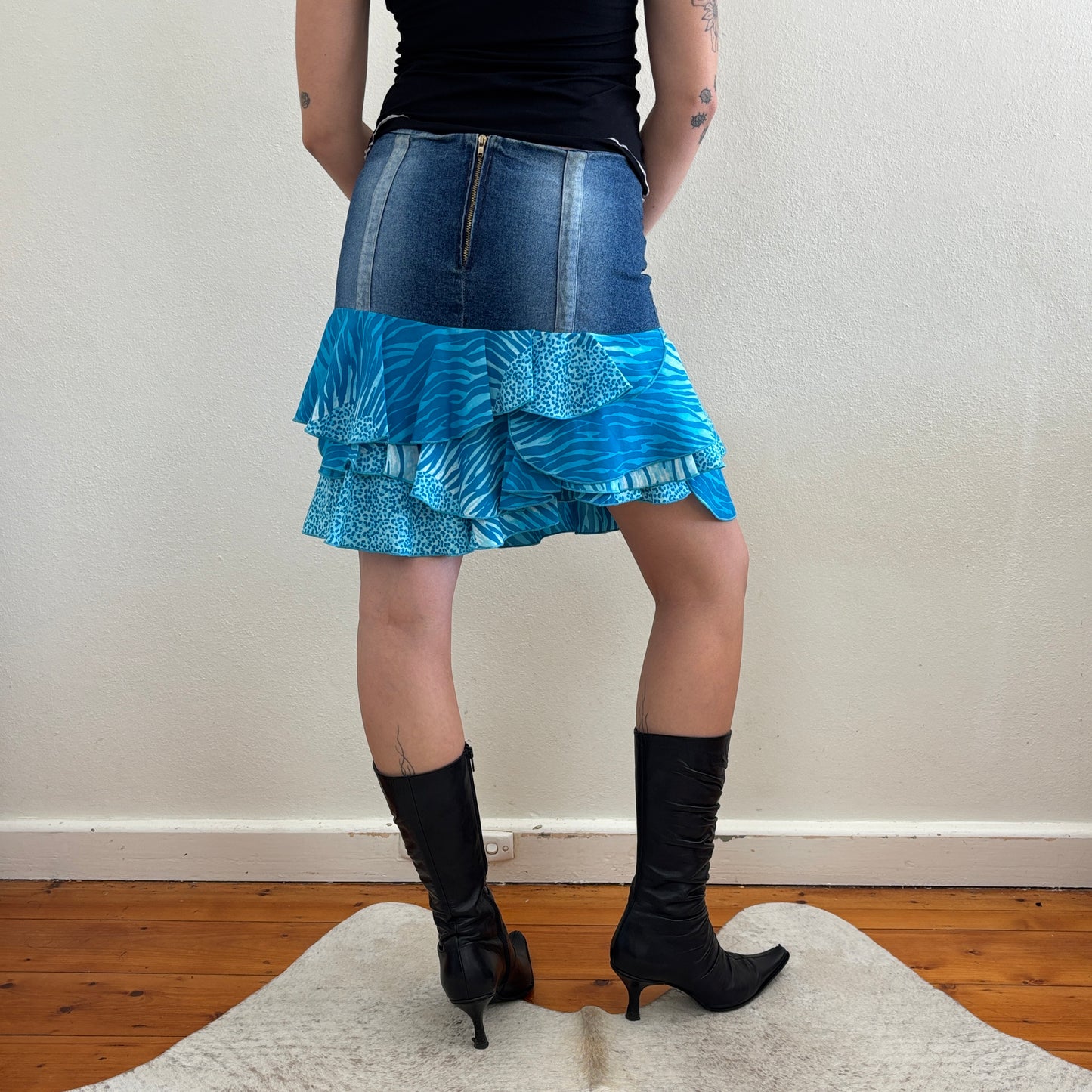 Denim animal print skirt - XS/S