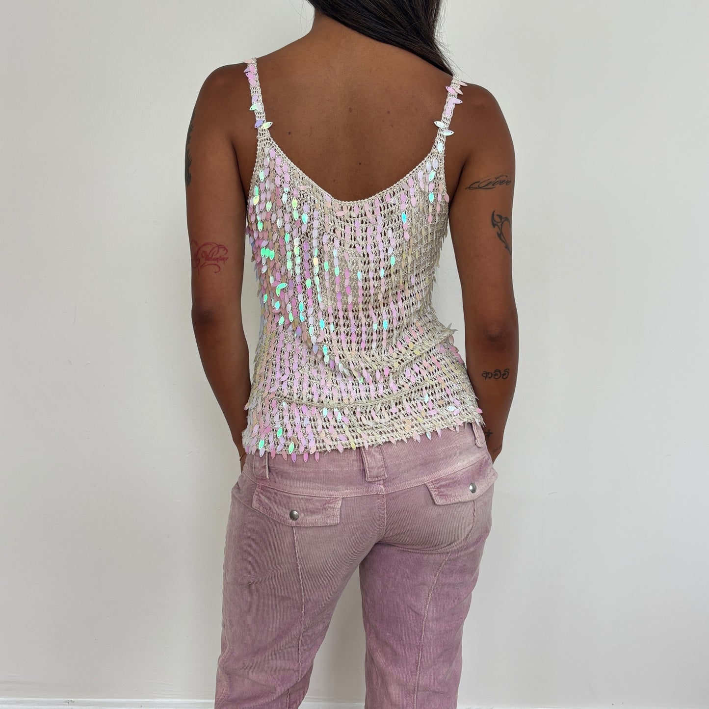 Cream sequin cami - S/M