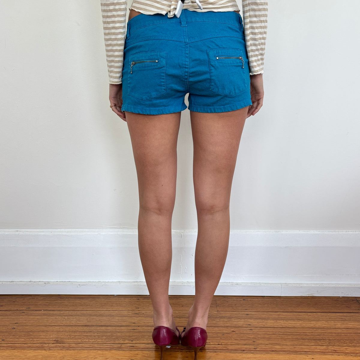 Italian blue mini shorts - S