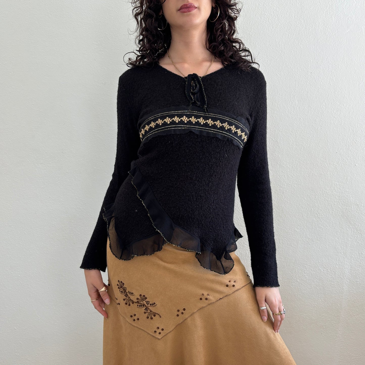 Black knit jumper - S
