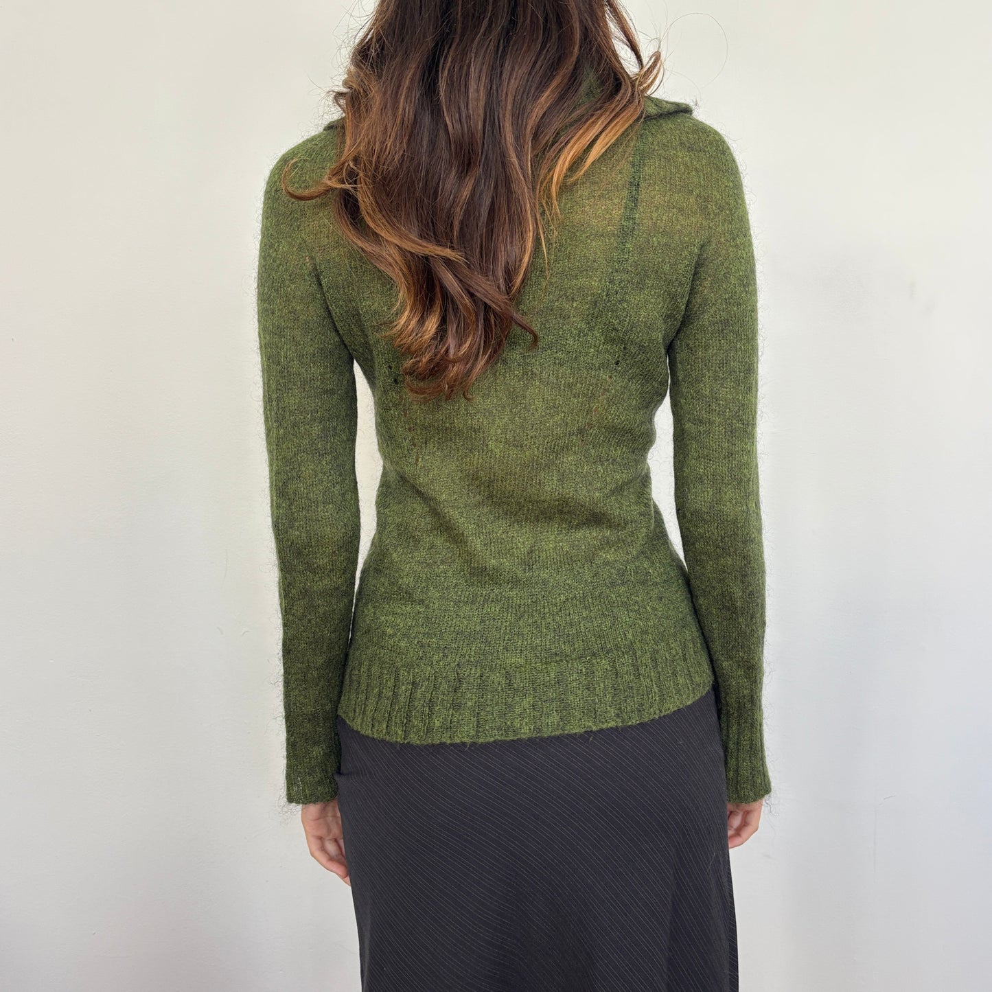 Italian green knit jumper - S