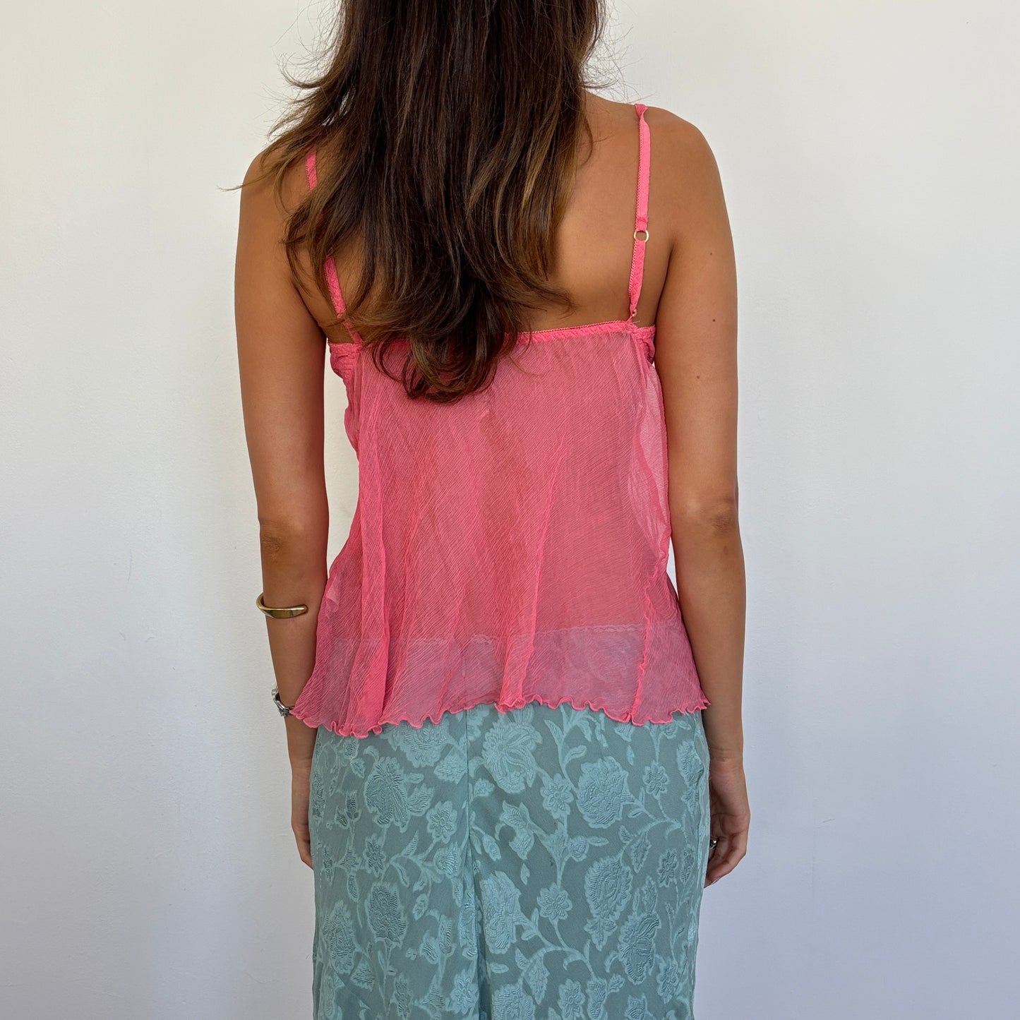 Silk pink cami - M