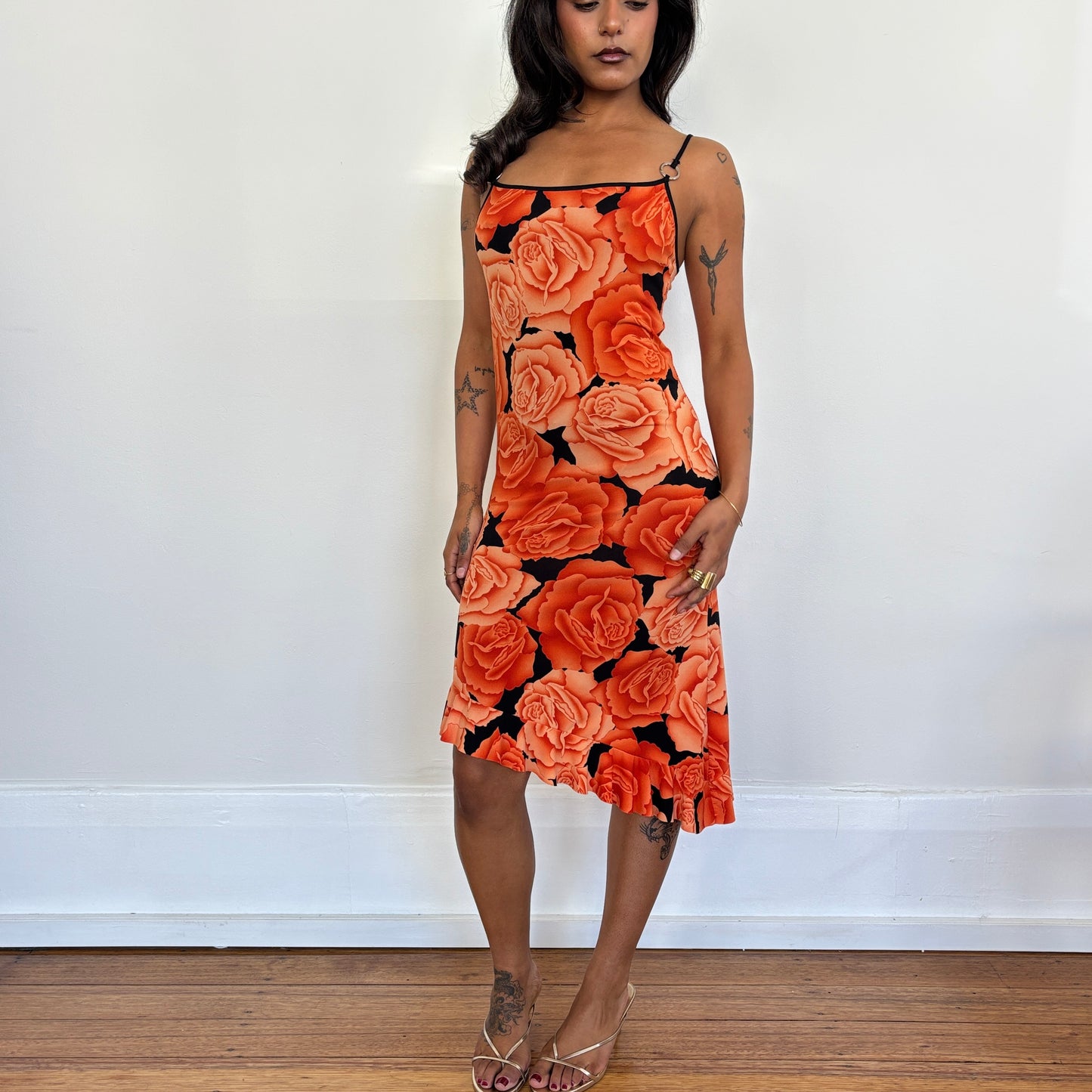 French asymmetric floral dress - XS/S
