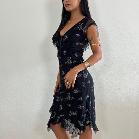 Floral mesh dress - S