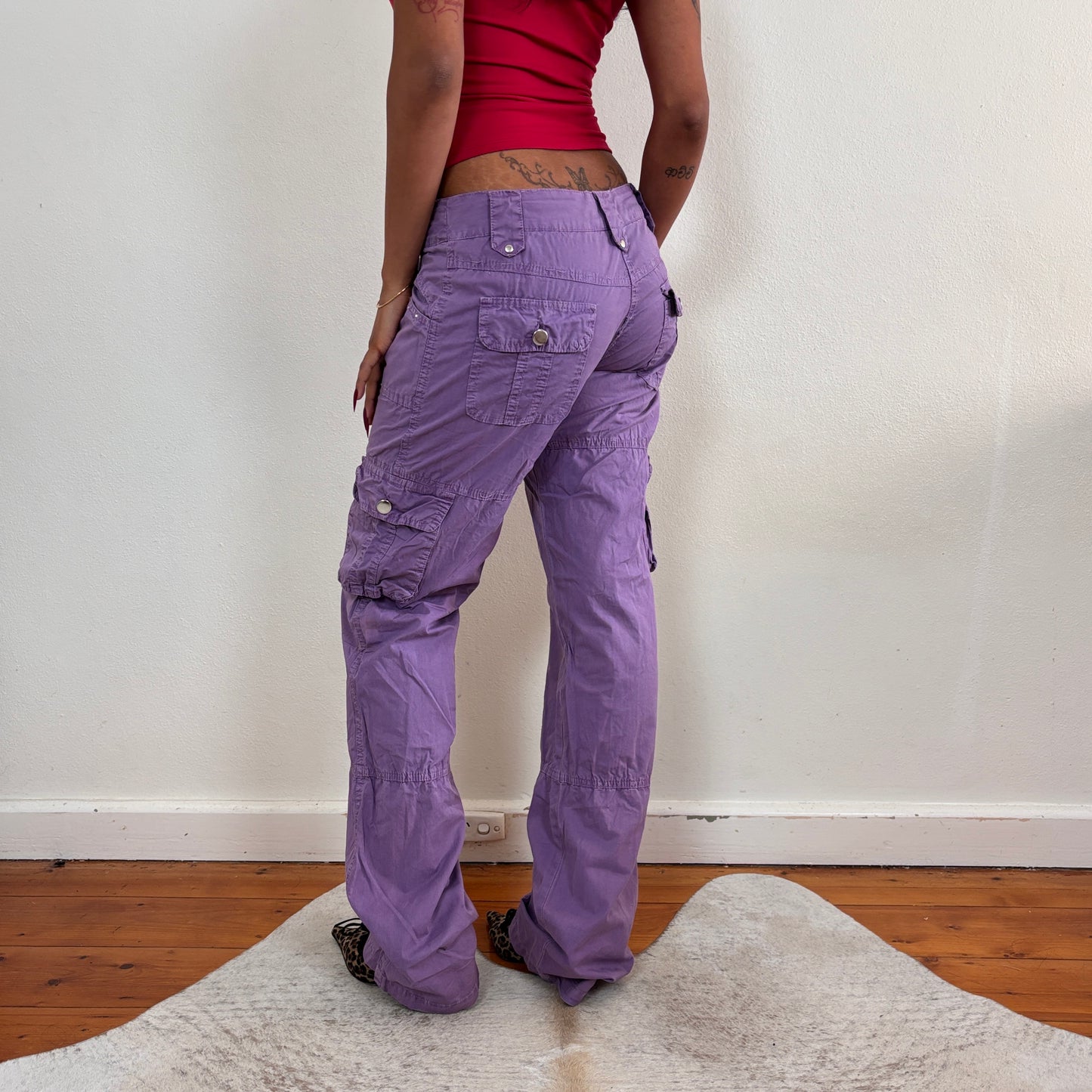 Lowrise purple cargo pants - XS/S