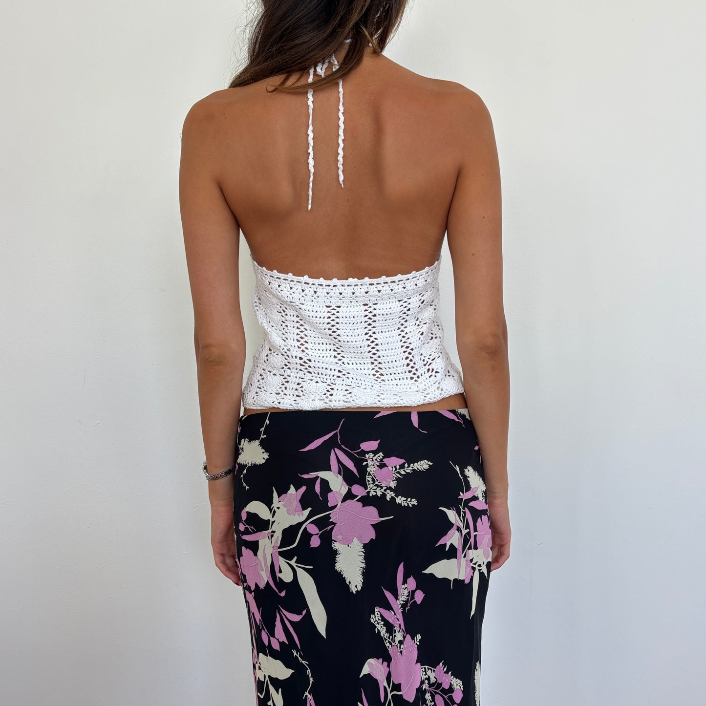 White crochet halter top - XS/S