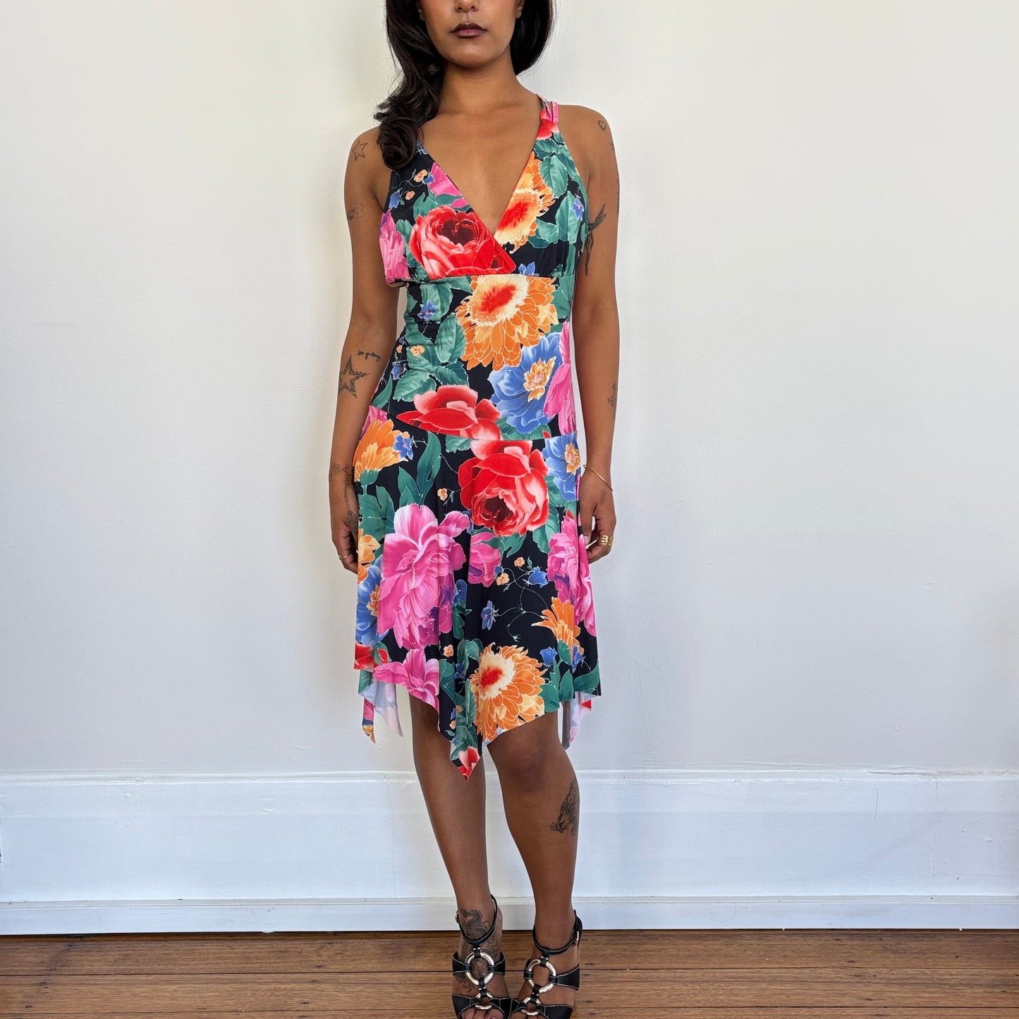 Italian floral midi dress - S
