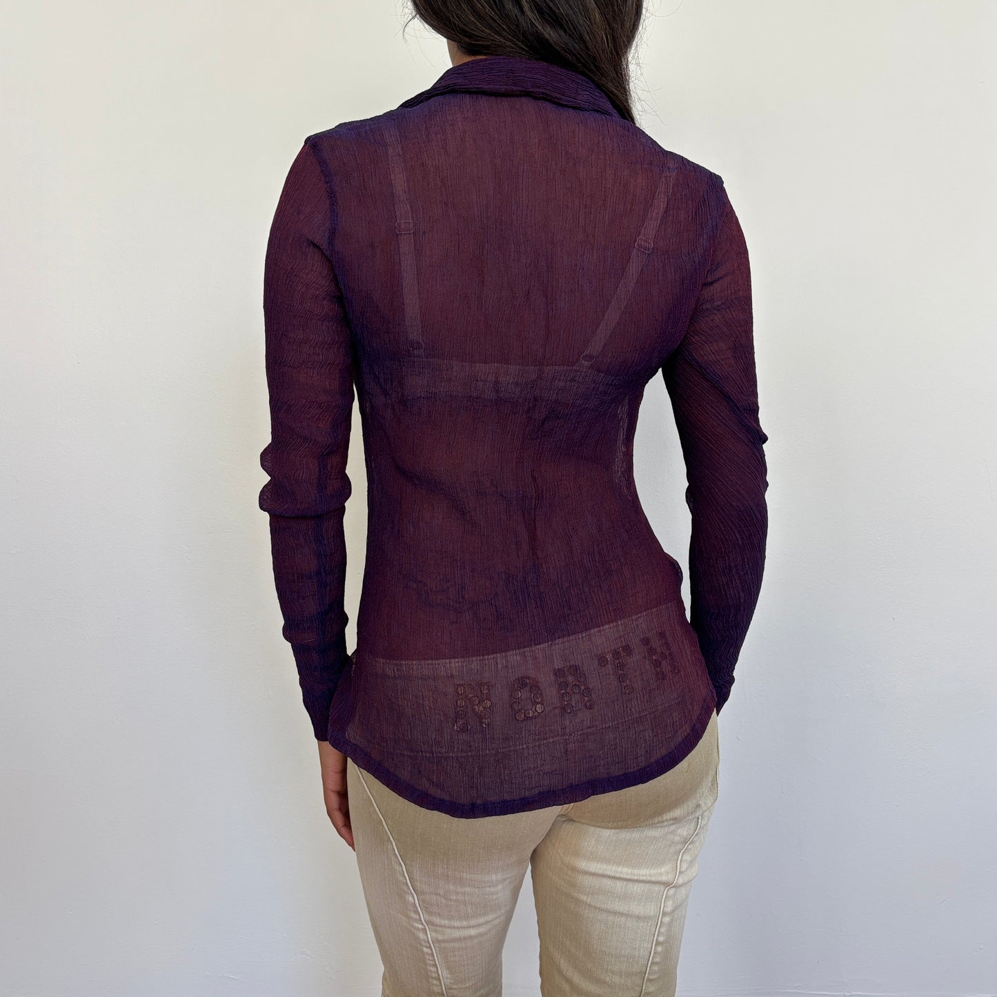 Italian purple sheer shirt - S