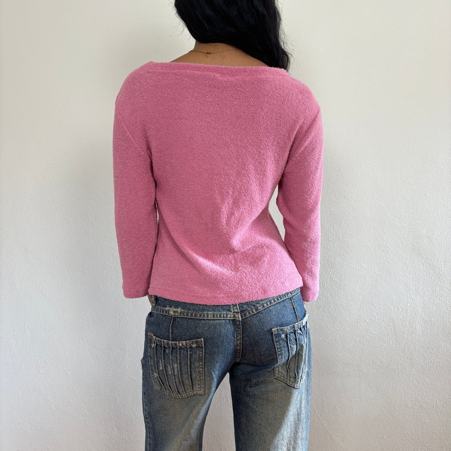 Pink double zip jumper - M/L
