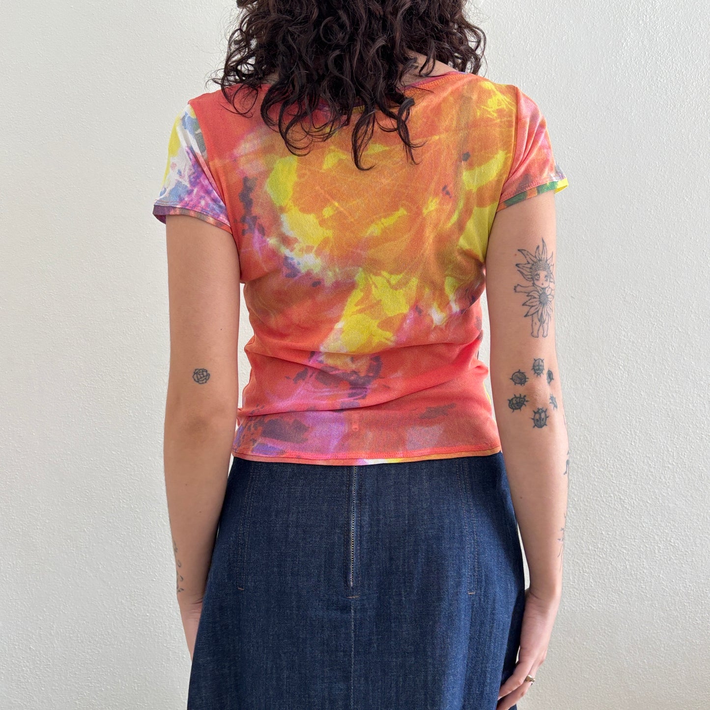 Graphic mesh top - M