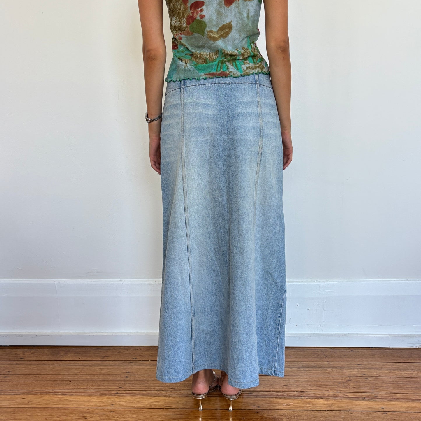 Light wash denim maxi skirt - XS/S
