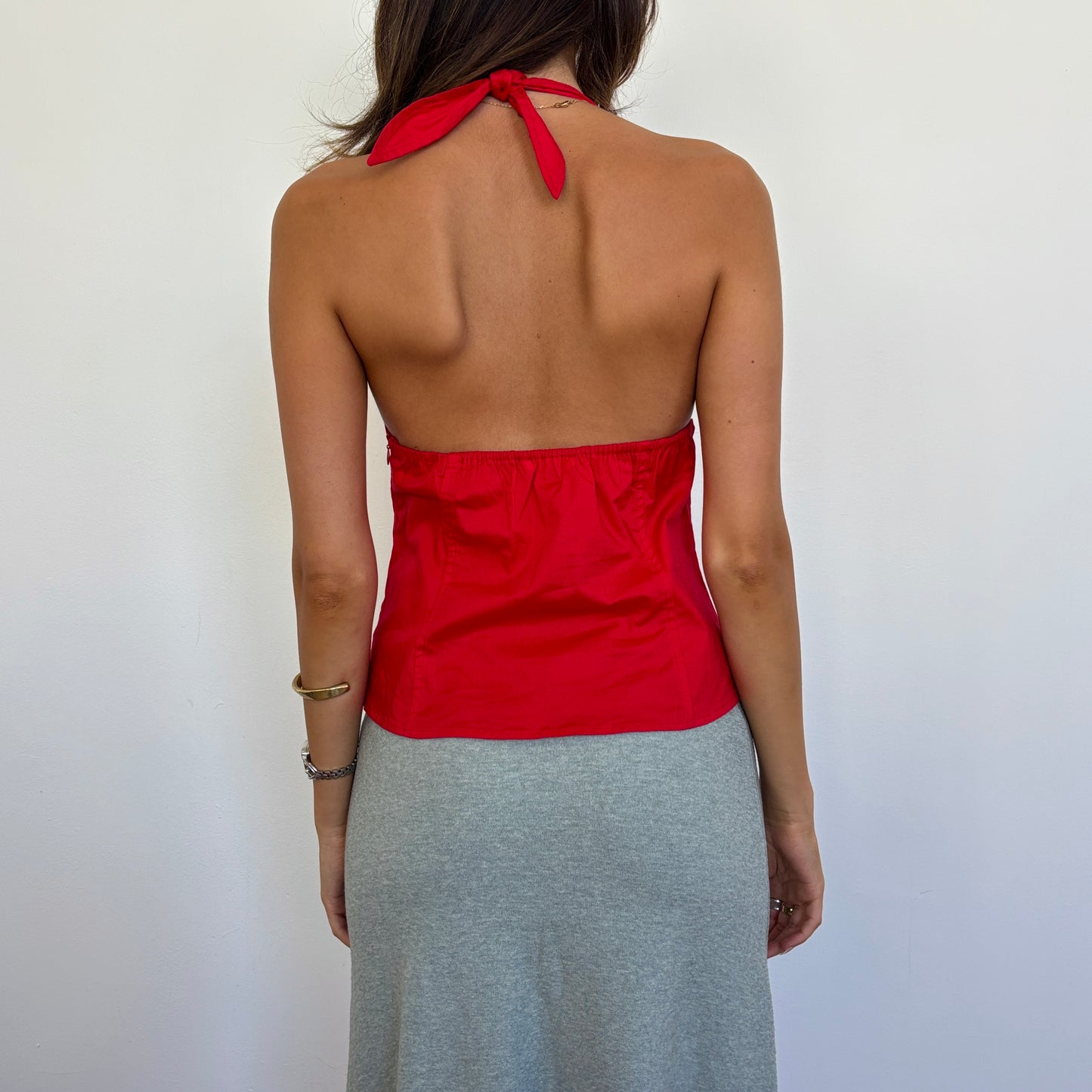 Italian red halter - S/M