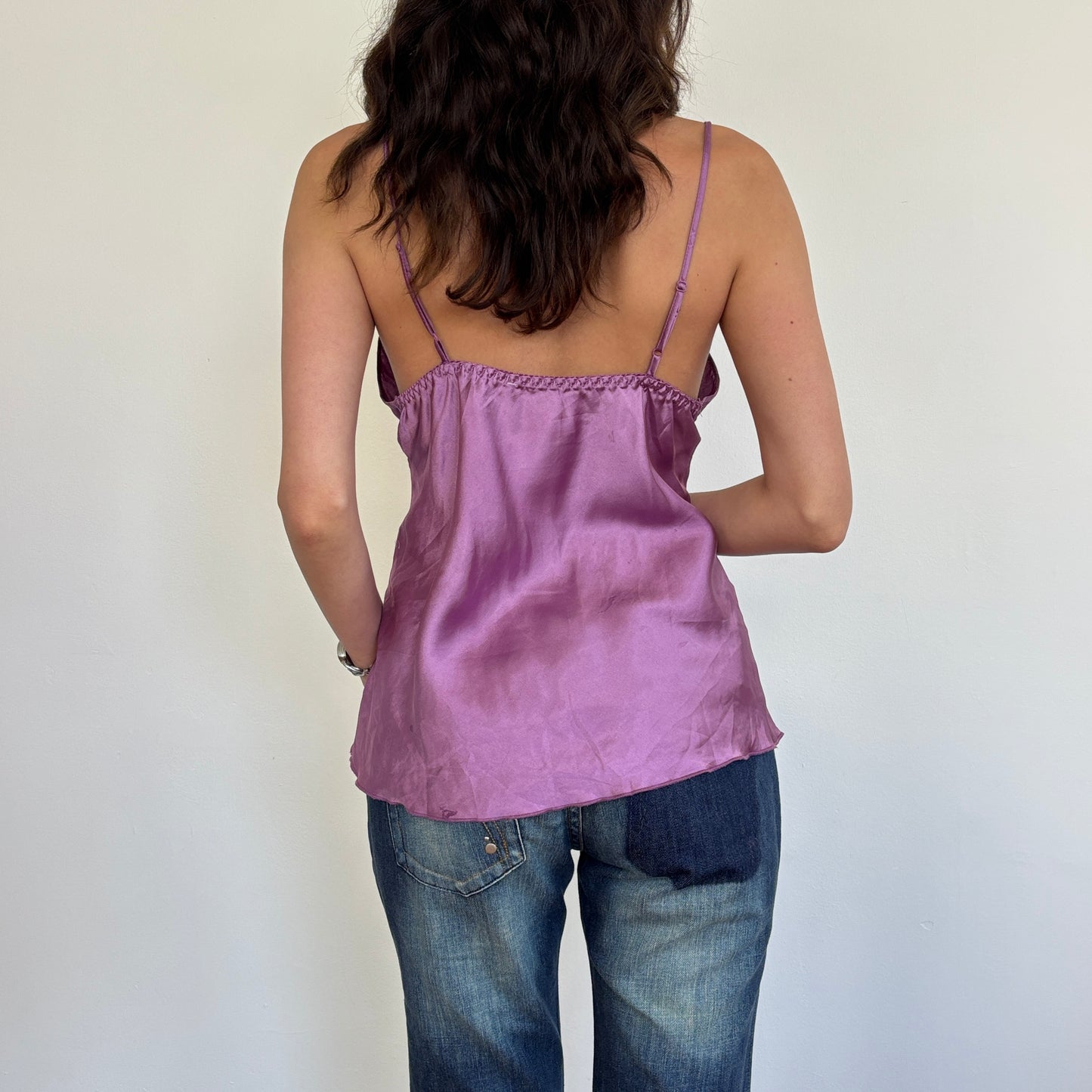 Purple satin cami - M