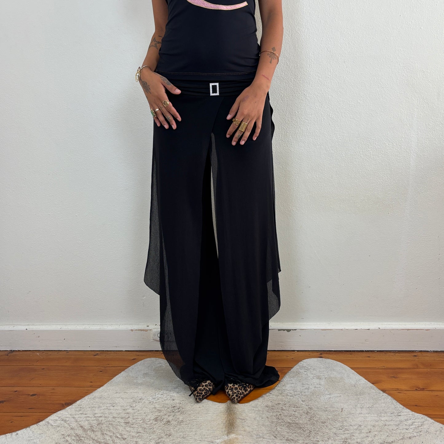Italian mesh overlay pants - XS/S