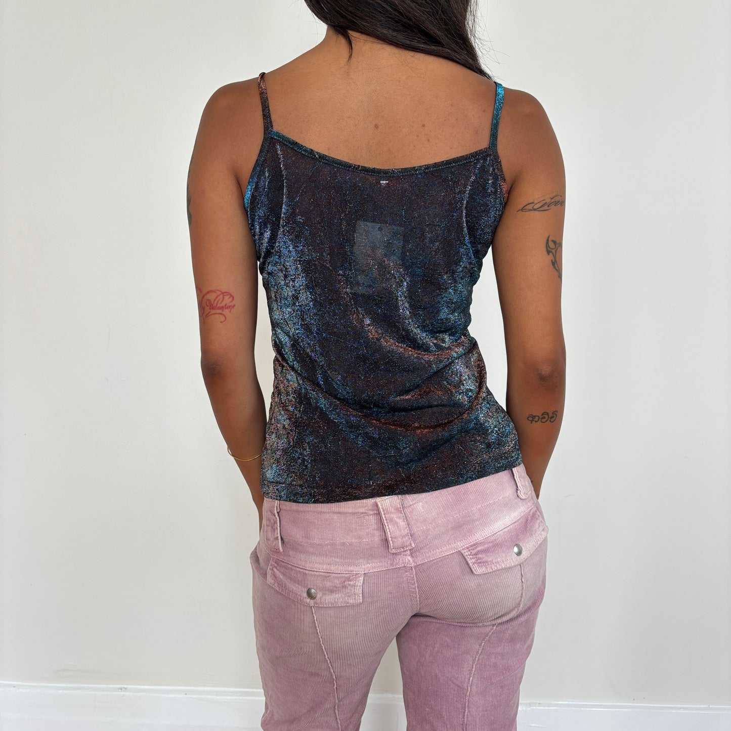 Sparkly mesh cami - M