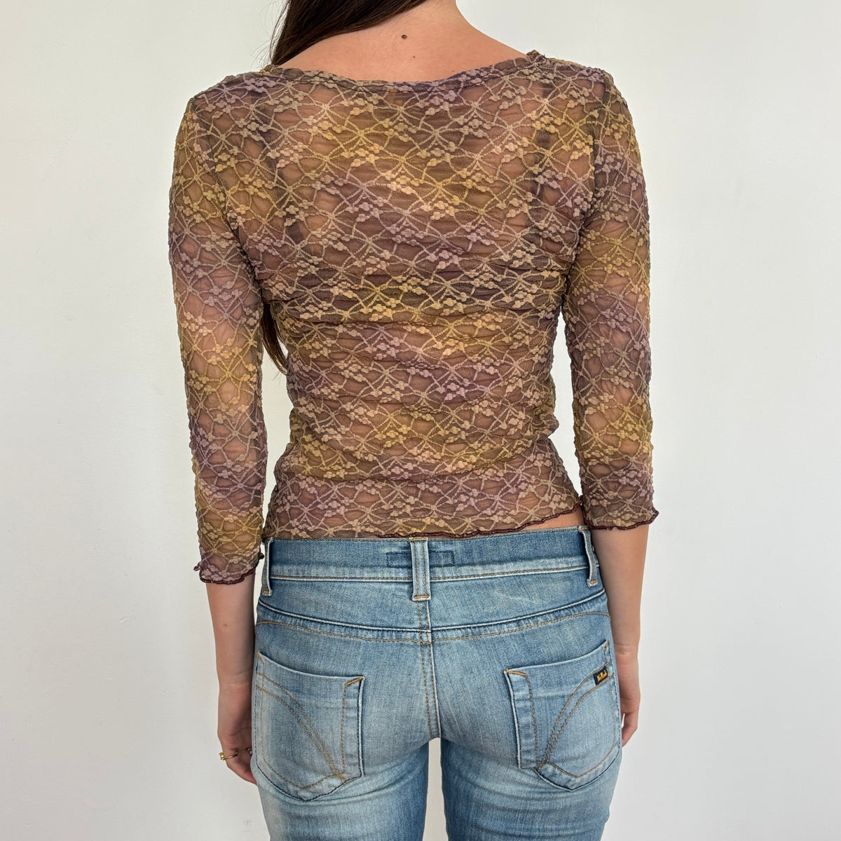 Italian lace 3/4 sleeve top - S
