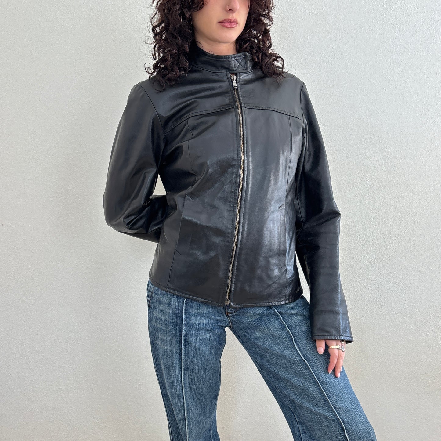 Black leather jacket - M/L