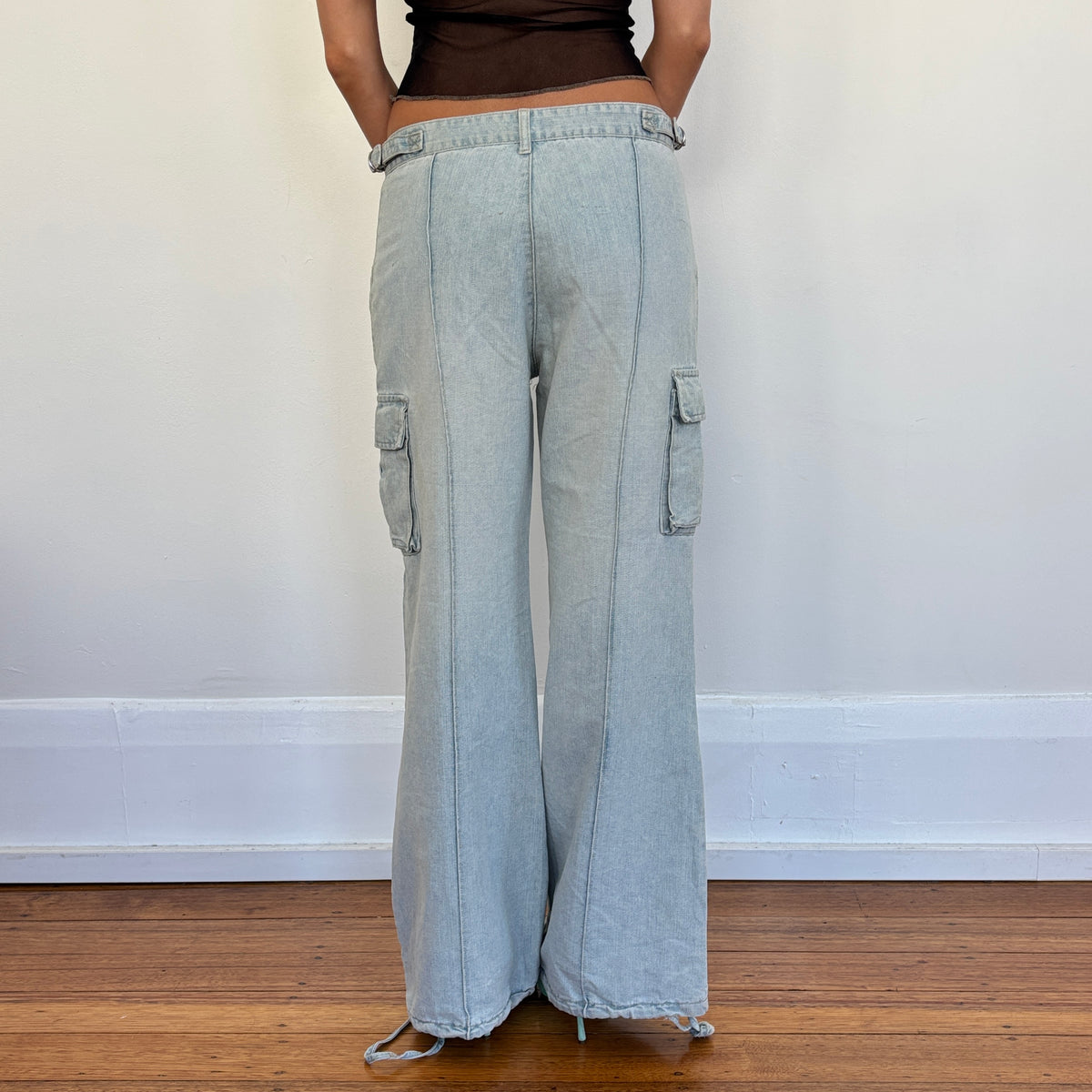 Lightwash cargo jeans - S