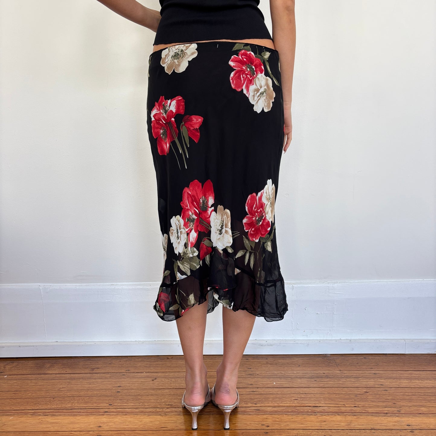 Italian floral midi skirt - S/M