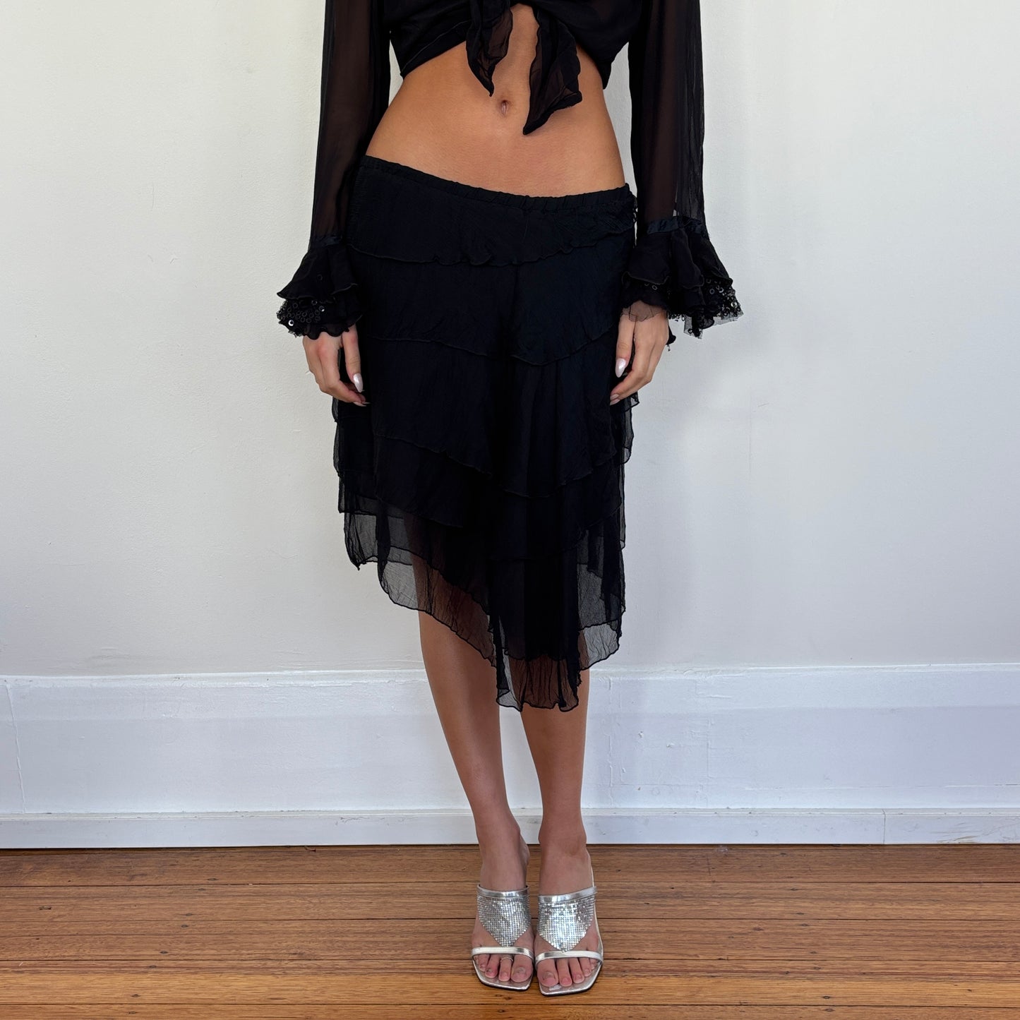Italian silk midi skirt - XS/S