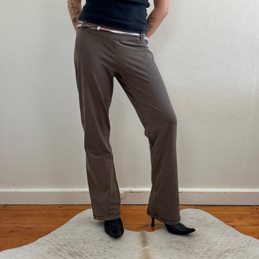 Khaki brown sporty pants - S