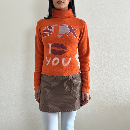 Orange knit jumper - xs/s